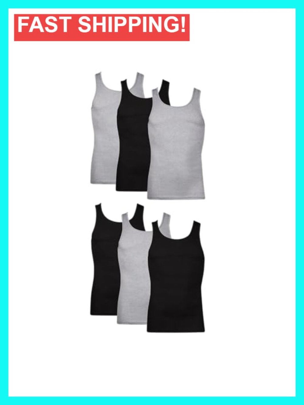6-Pack Cotton Tank Undershirts Moisture-Wicking Breathable Sleeveless Men's